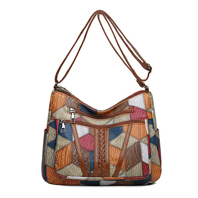 Sylvana – Patchwork veske i vegansk skinn