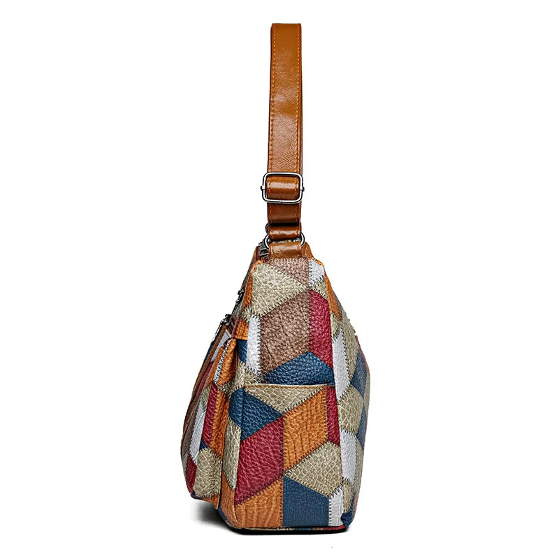 Sylvana – Patchwork veske i vegansk skinn