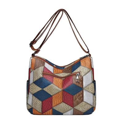 Sylvana – Patchwork veske i vegansk skinn