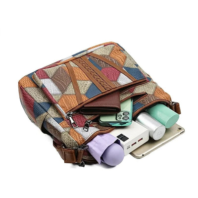 Sylvana – Patchwork veske i vegansk skinn