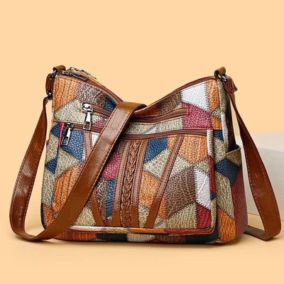 Sylvana – Patchwork veske i vegansk skinn