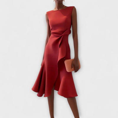 Thora | Asymmetrisk drapert midikjole