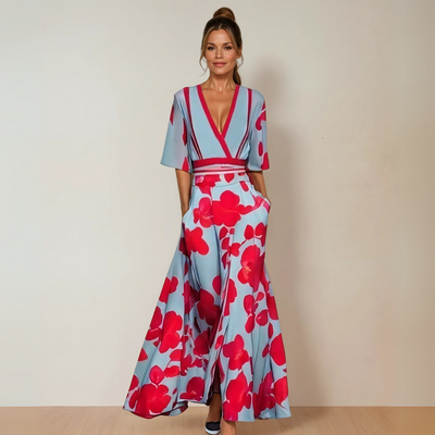 Kristiána | Elegant maxi kjole med blomstermønster