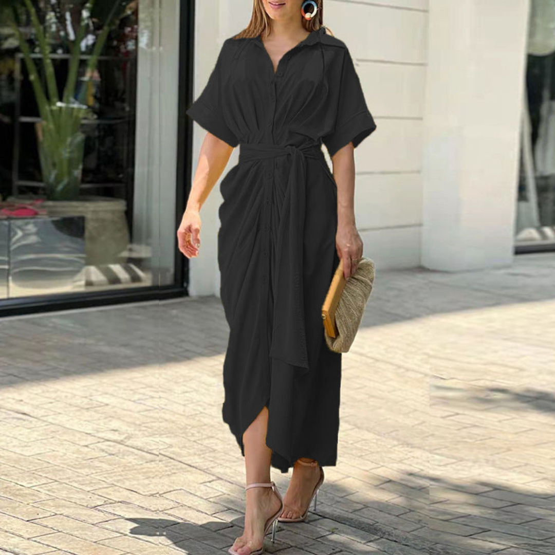 Lena | Elegant maxi kjole med sløyfe