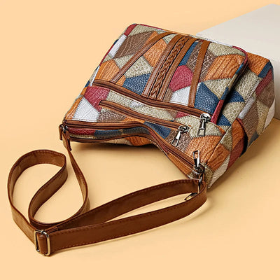 Sylvana – Patchwork veske i vegansk skinn