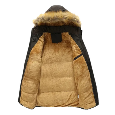 Elegant vattert fleece vinterjakke