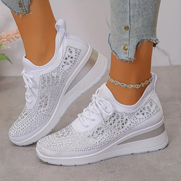 Gerd | Ortopediske treningssko med glitrende rhinestones