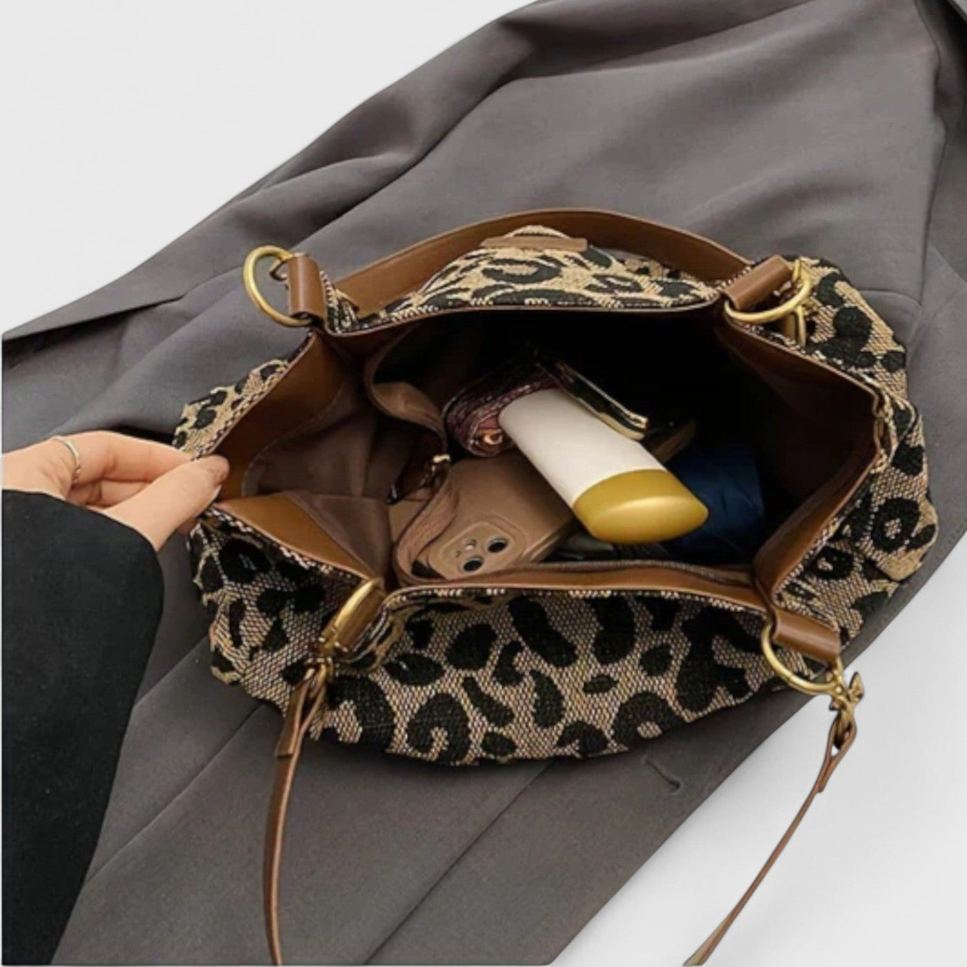 Pippi | Leopardmønstret lerret-shoppingbag