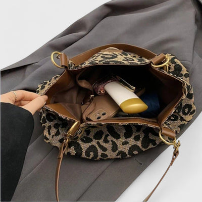 Pippi | Leopardmønstret lerret-shoppingbag