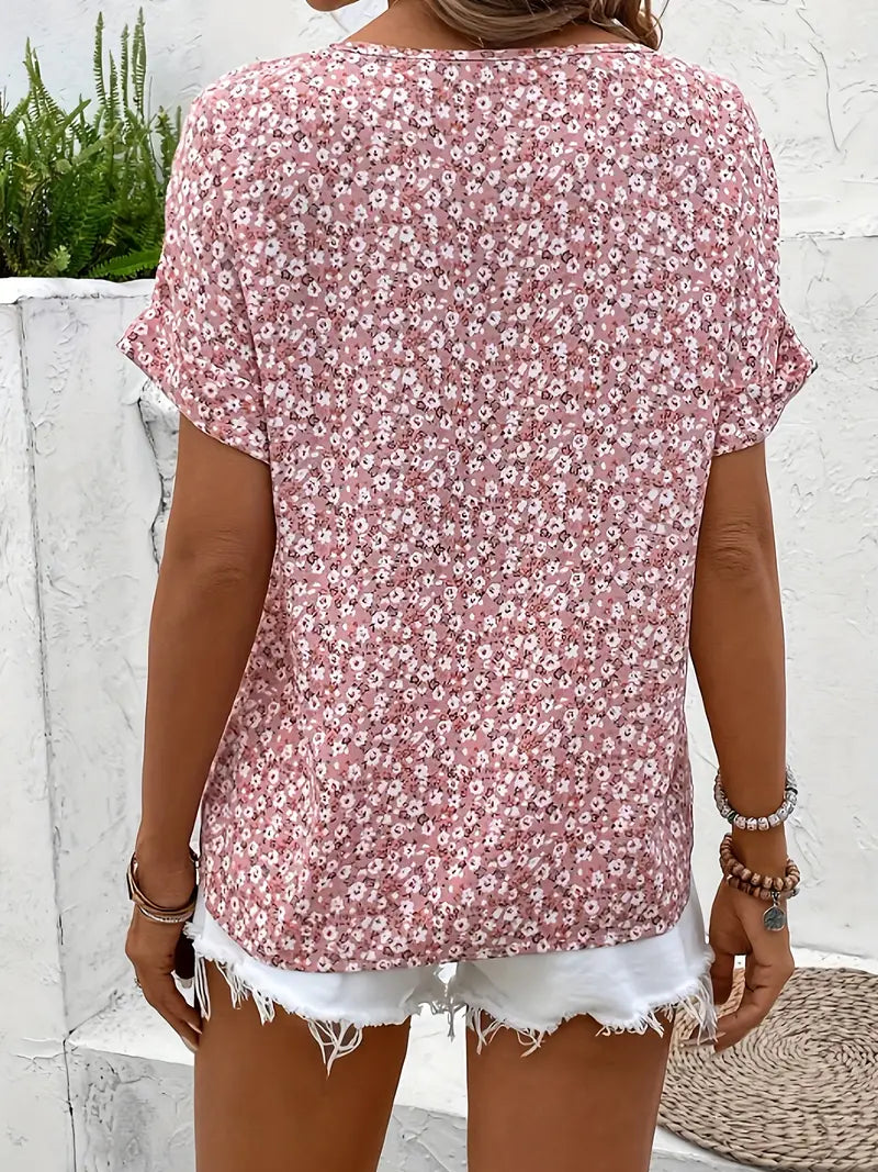 Freja |  Blomstret sommerhatt med knapper