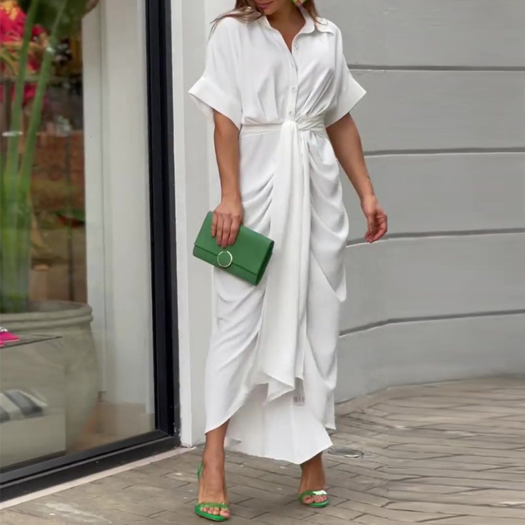 Lena | Elegant maxi kjole med sløyfe