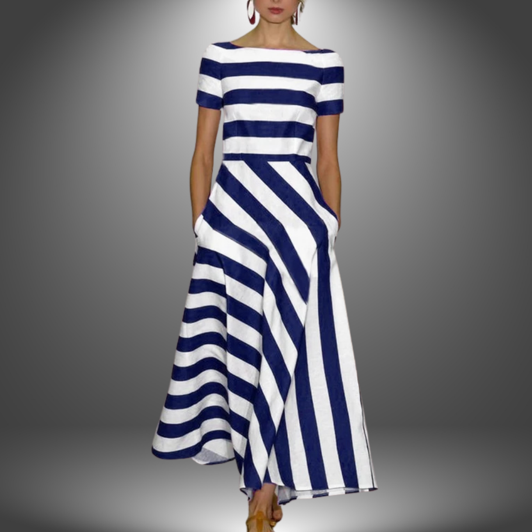 Idun | Elegant lang stripet kjole