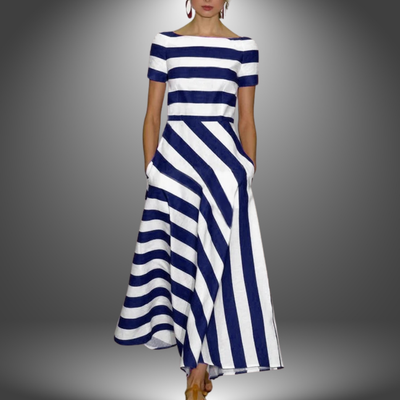 Idun | Elegant lang stripet kjole