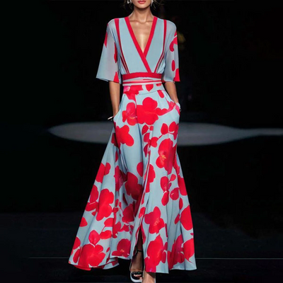 Kristiána | Elegant maxi kjole med blomstermønster
