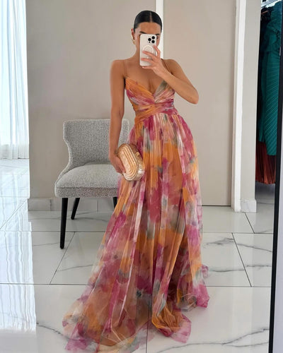 Giselle - Fortryllende maxi-kjole med blomstertrykk