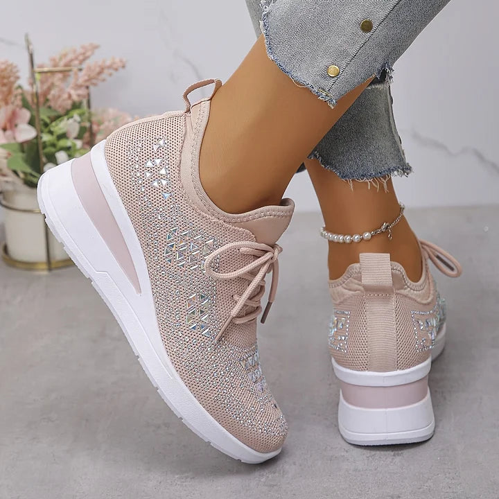 Gerd | Ortopediske treningssko med glitrende rhinestones