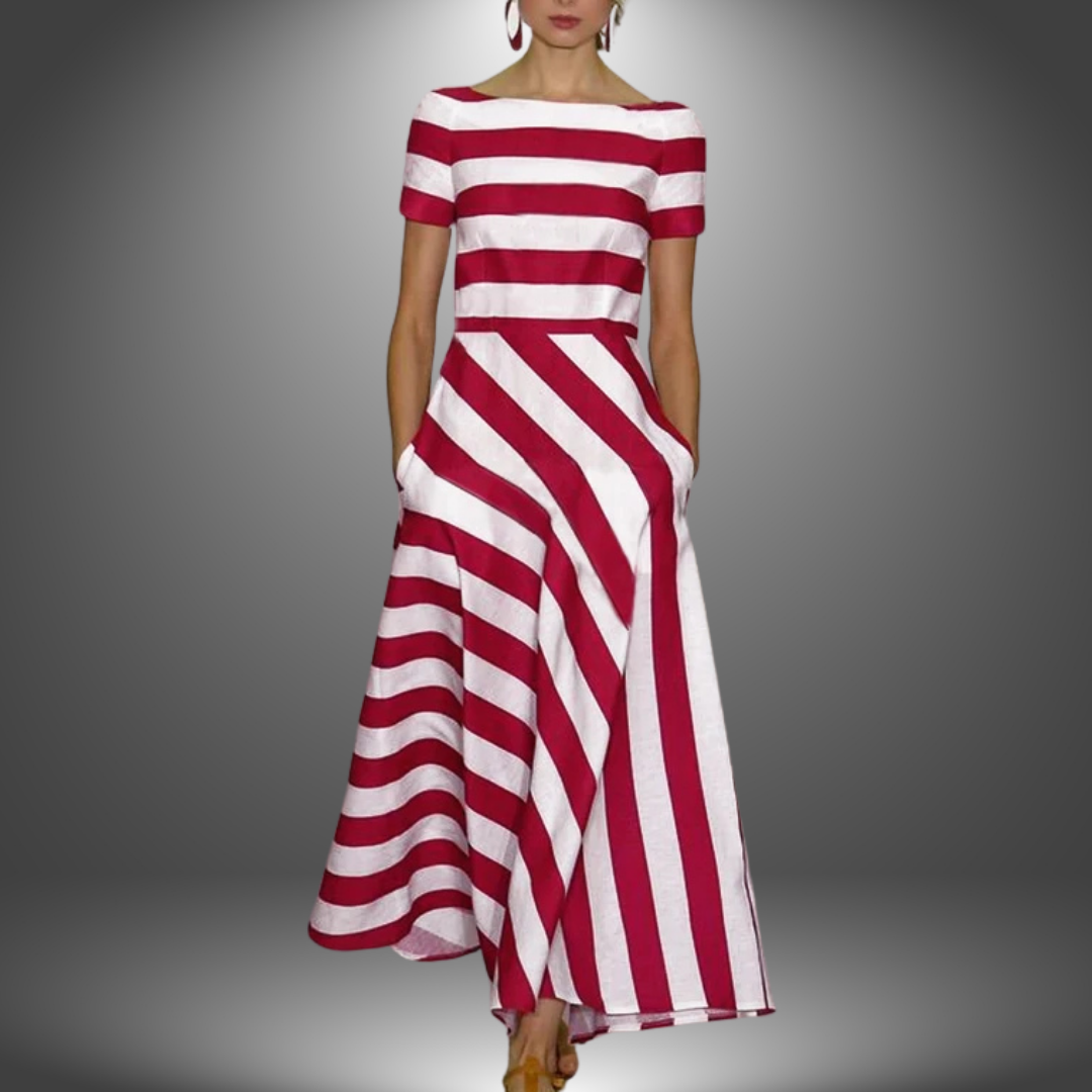 Idun | Elegant lang stripet kjole