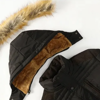 Elegant vattert fleece vinterjakke