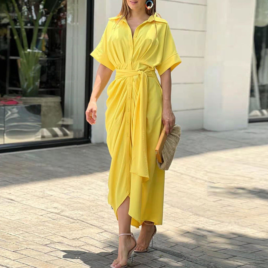 Lena | Elegant maxi kjole med sløyfe