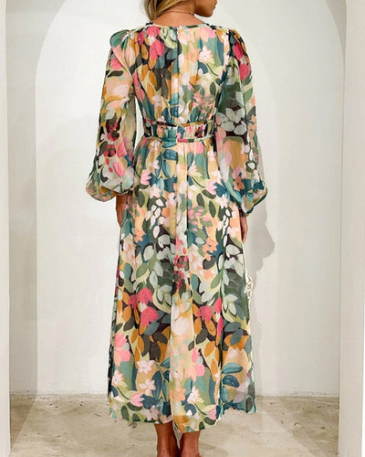 Cille | Blomstret boho maxi kjole