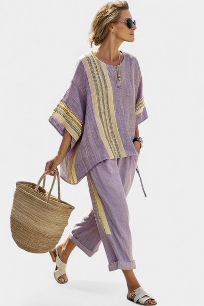Mirthe | Lett todelt sett med striper og oversize passform