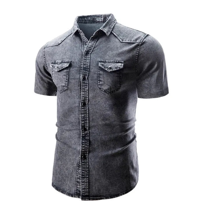 Jarl | Kortærmet denimskjorte