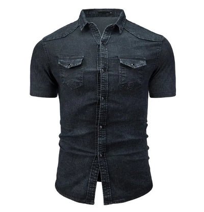 Jarl | Kortærmet denimskjorte