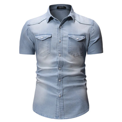 Jarl | Kortærmet denimskjorte