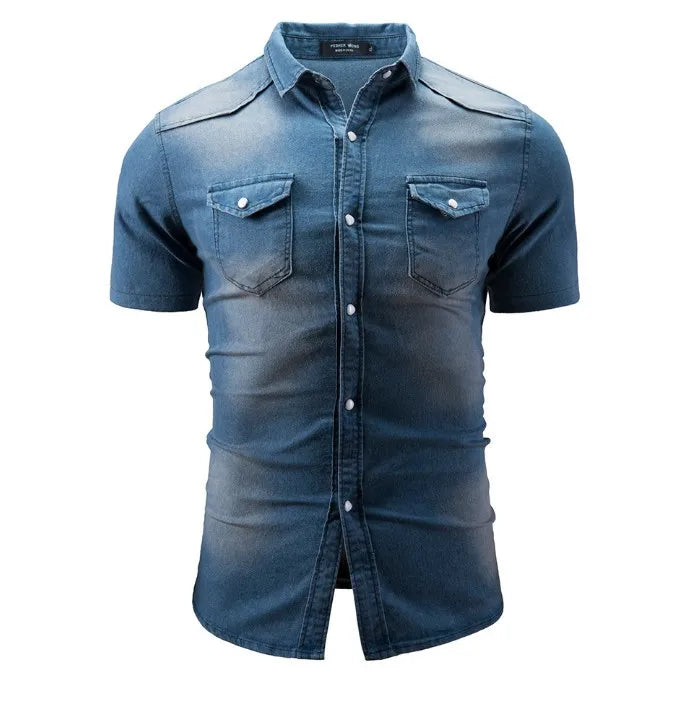 Jarl | Kortærmet denimskjorte