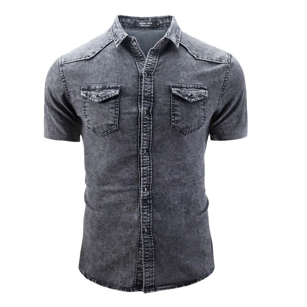 Jarl | Kortærmet denimskjorte