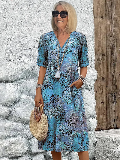 Helle | Blomstret kjole med behagelig snitt