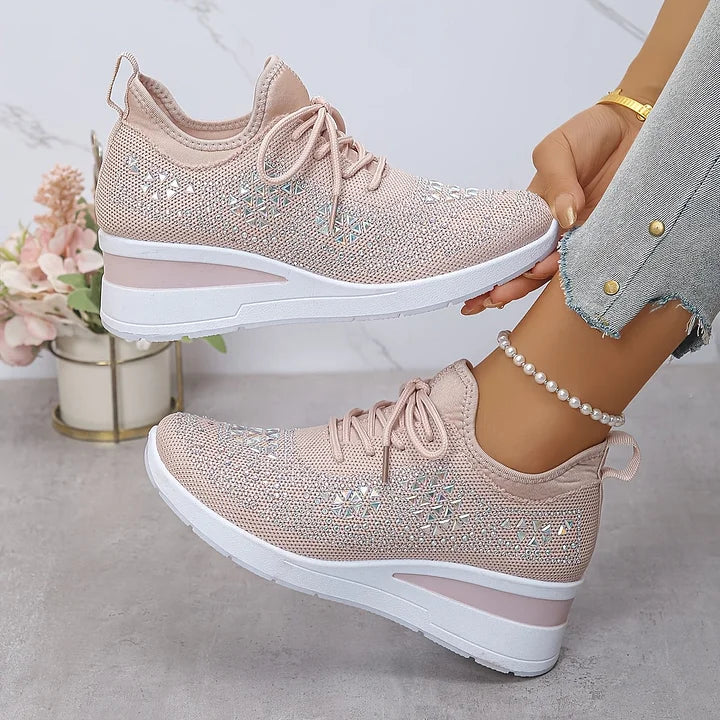 Gerd | Ortopediske treningssko med glitrende rhinestones