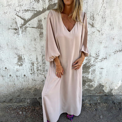 Karla |  Lang boho-kjole med lommer