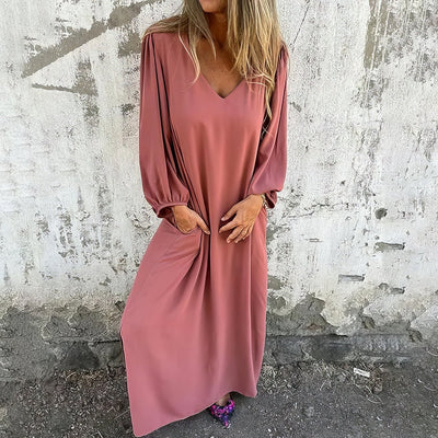 Karla |  Lang boho-kjole med lommer