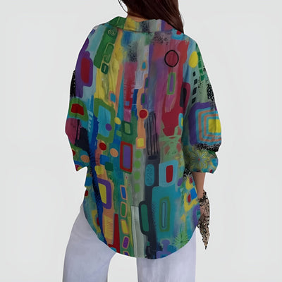 Edna | Bluse med geometrisk mønster
