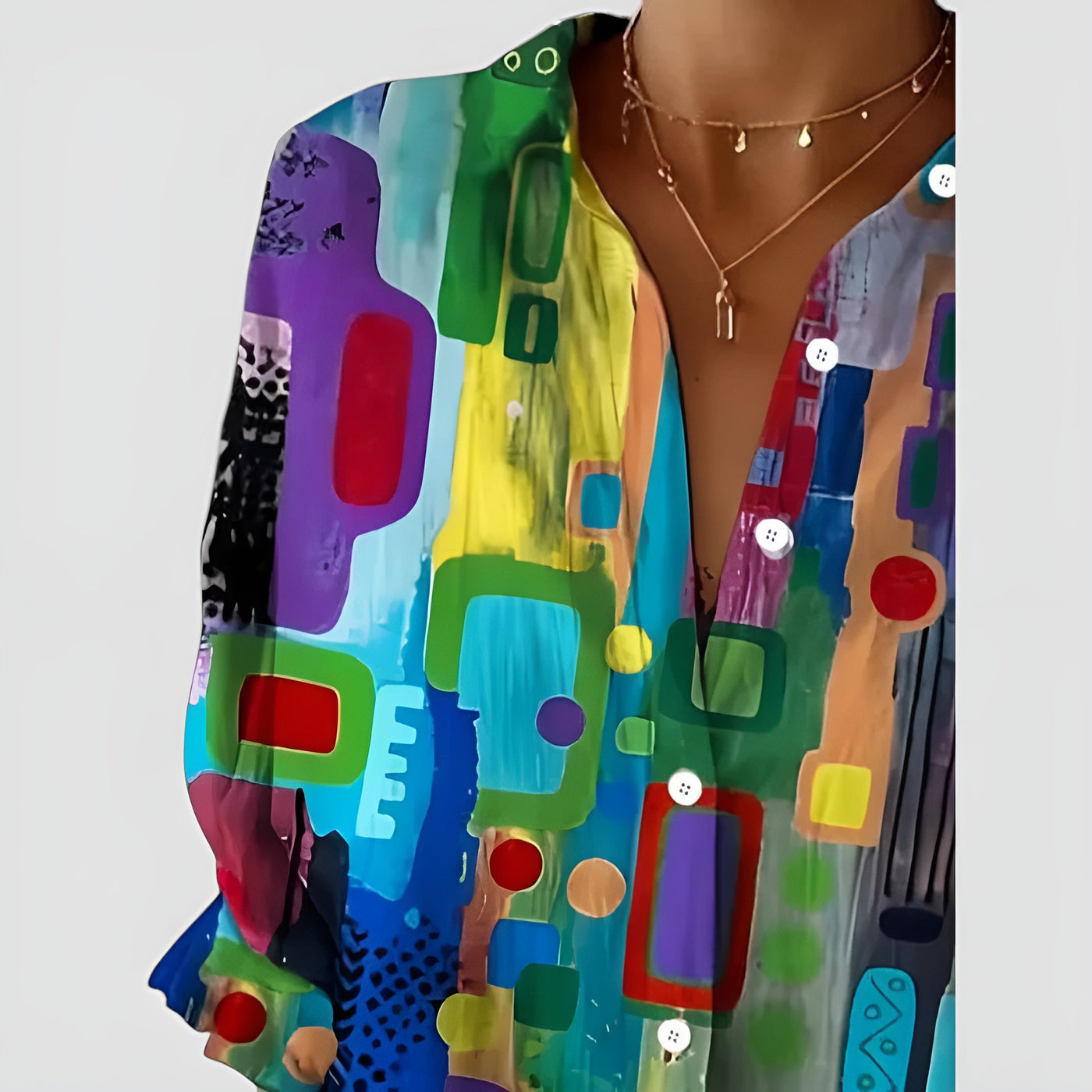 Edna | Bluse med geometrisk mønster