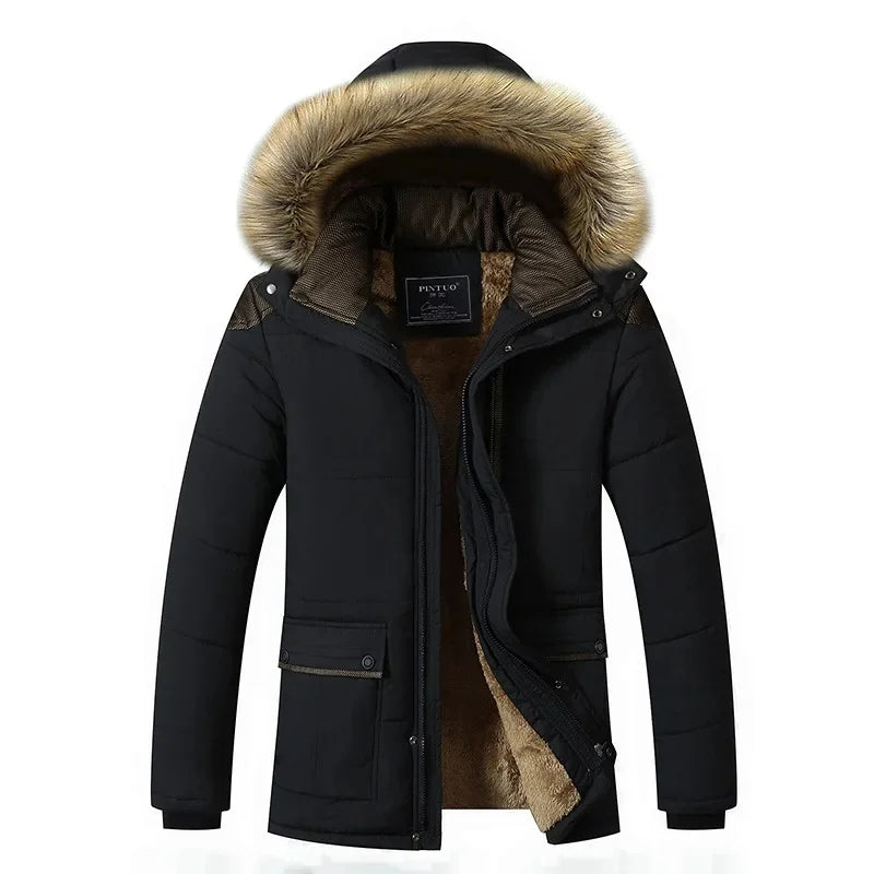 Elegant vattert fleece vinterjakke