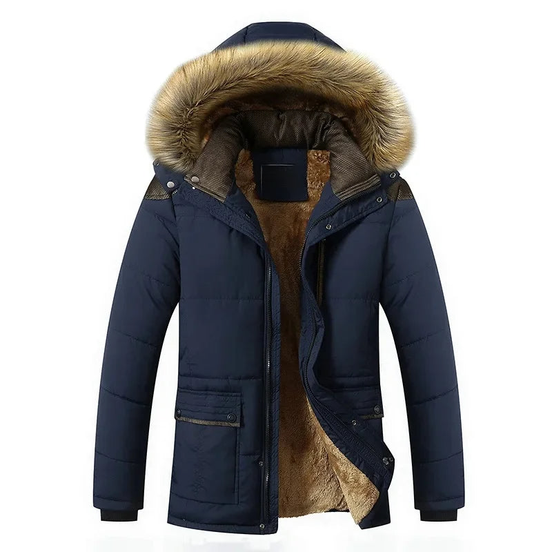Elegant vattert fleece vinterjakke