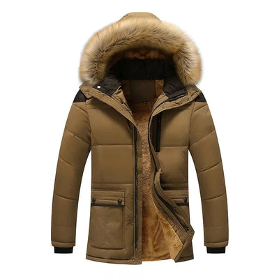 Elegant vattert fleece vinterjakke